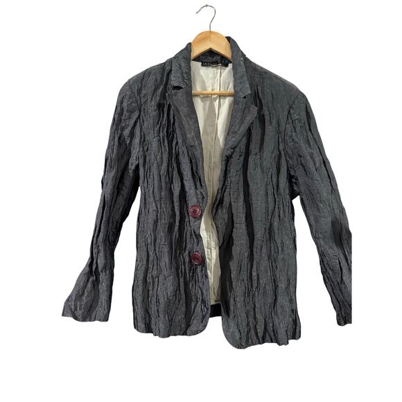 Lafayette 148 Gunmetal Silk Blend Open Front Blazer Small? - Picture 1 of 7